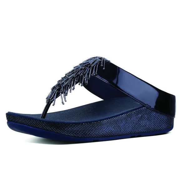 FitFlop Sapphire Blue Cha Cha Thong Sandals - Picture 1 of 11